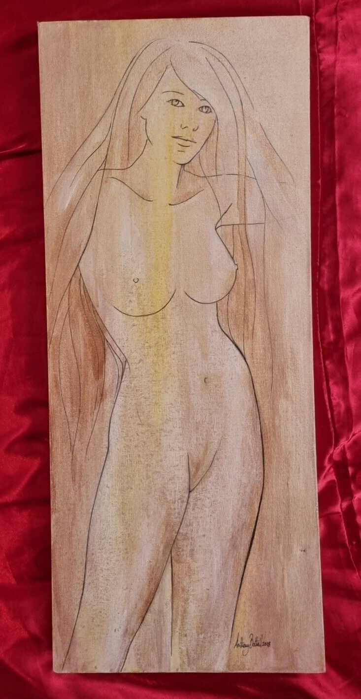 Beautiful Nude Woman Naked Lady Oil On Canvas By Anthony Bethell Signed 2008